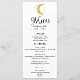 Crescent Moon Starry Night Boda Flat Menu