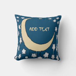 Crescent Moon Starry Night Cojín decorativo