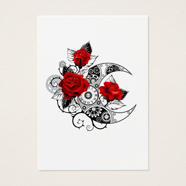 Crescente Mecánico con Rosas Rojas (Frente)