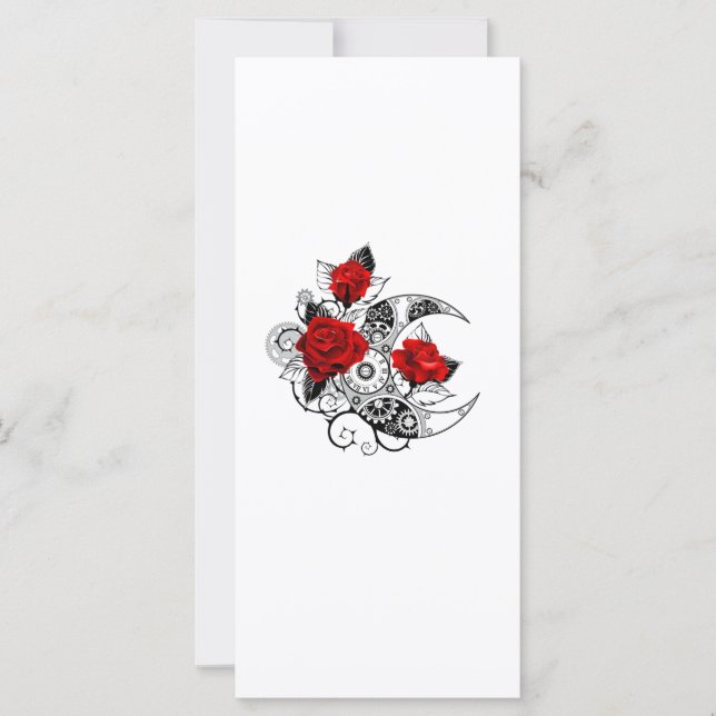 Crescente Mecánico con Rosas Rojas (Anverso)
