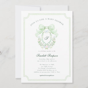 Crest Botánico Coquette Elegante Invitación de Duc