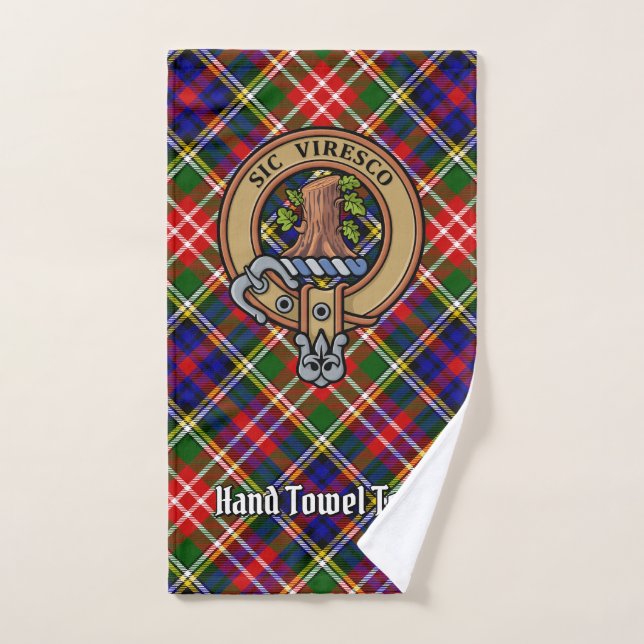 Crest de Clan Christie sobre Tartán (Toalla de mano)