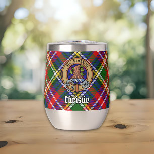 Crest de Clan Christie sobre Tartán