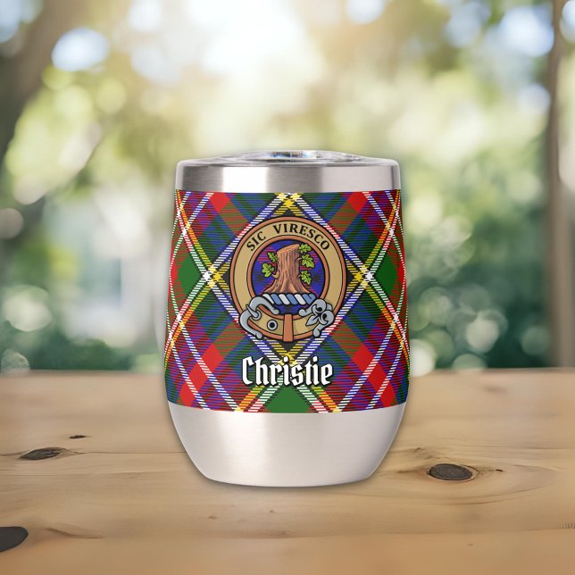 Crest de Clan Christie sobre Tartán (Subido por el creador)