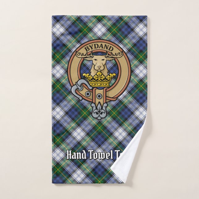 Crest de Clan Gordon sobre Tartán de Vestir (Toalla de mano)