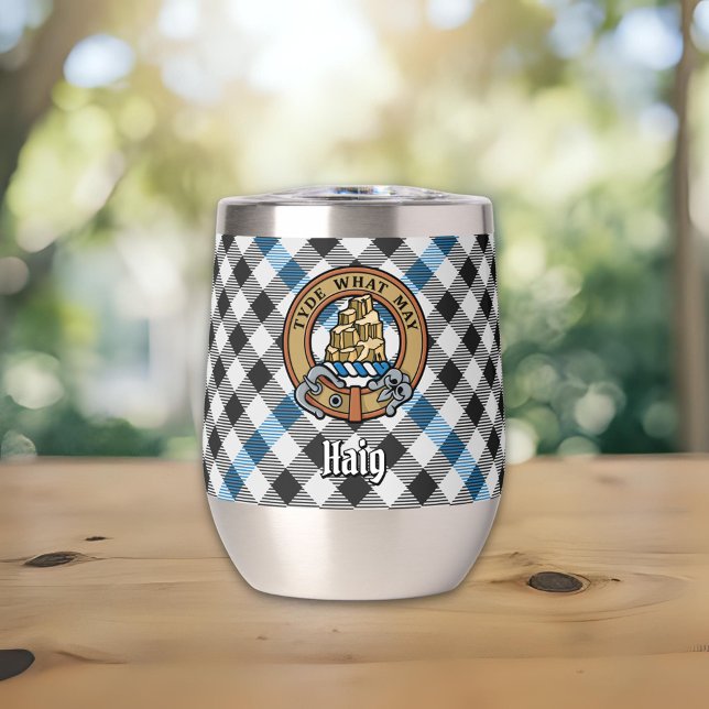 Crest de Clan Haig sobre Tartán de Cuadros (Subido por el creador)