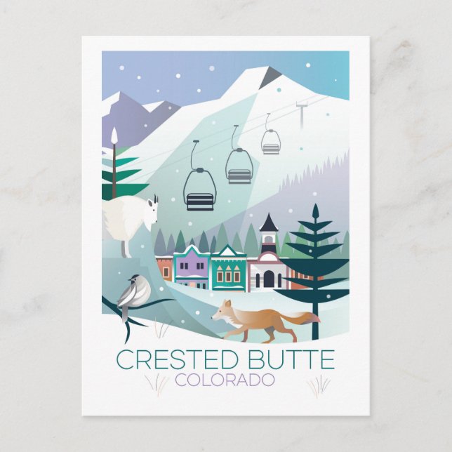 Crested Butte, tarjeta postal de Colorado (Anverso)