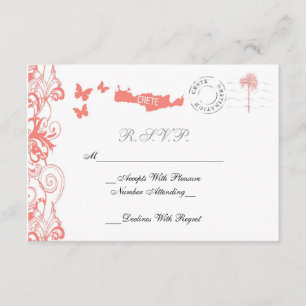 Creta que casa la tarjeta de RSVP en rosado