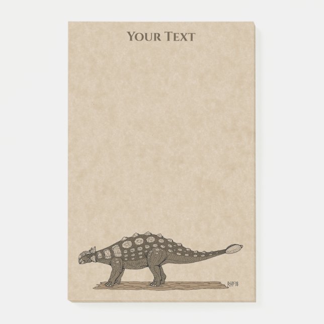 Cretácico Dinosaur Ankylosaurus Notas Post-it (Anverso)