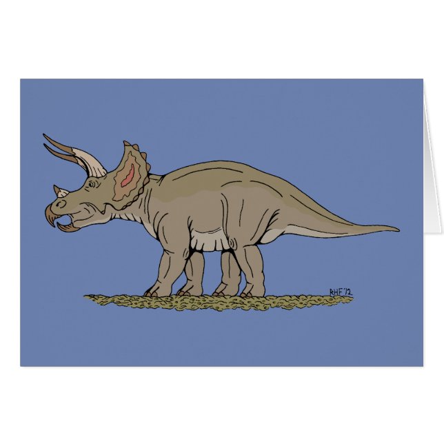 Cretácico Dinosaurio Triceratops (Anverso (Horizontal))