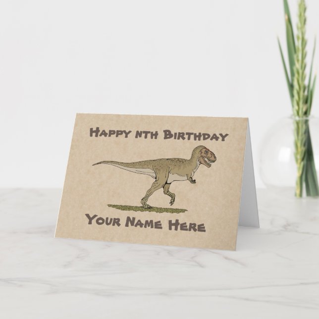 Cretácico tarjeta de cumpleaños de Dinosaur Tyrann (Anverso)