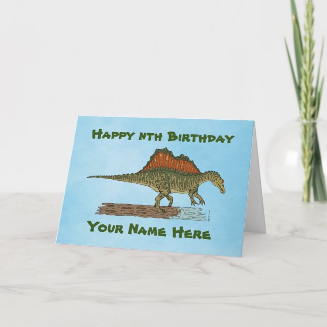Cretácico tarjeta de cumpleaños de dinosaurio Spin (Anverso)