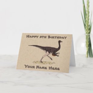 Cretácico Tarjeta de cumpleaños Ornithomimus Dinos