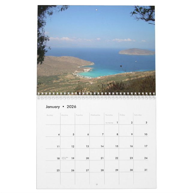 CRETE, calendario de pared de GRECIA (Jan 2026)