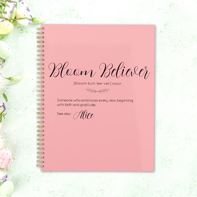 Creyente de Bloom Personalizado Planificador de Pa (Personalized Bloom Believer Pink Easter Planner)