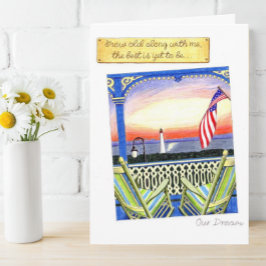 Crezca viejo junto con mí la tarjeta del