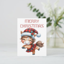 Cría de Caballo Bailando - Tarjeta de Navidad