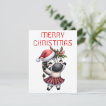 Cría de cebra bailando - Tarjeta de Navidad