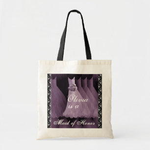 Criada PÚRPURA de la LAVANDA de la bolsa de asas