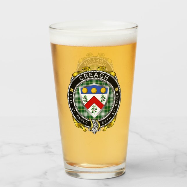 Criagh Irish Shield Beer Glass (Anverso (lleno))