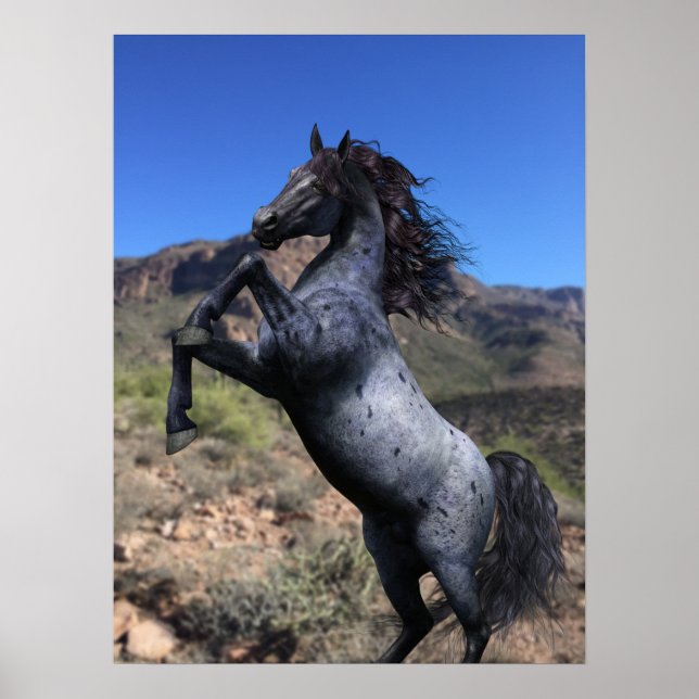 Criando caballo azul en arte del desierto (Frente)
