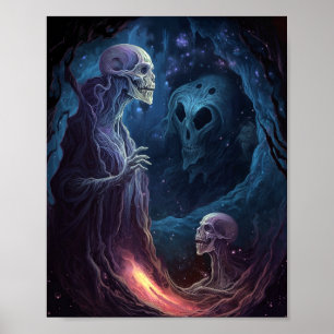 Criaturas de esqueleto sin muerte arte de terror
