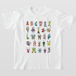 Criaturas del Alfabeto Caprichosas | Camiseta ABC