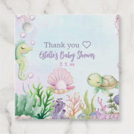Criaturas del mar de Cute Etiquetas Baby Shower Fa