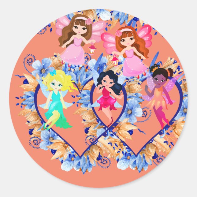 criaturas forestales pegatina redondo clásico (Anverso)