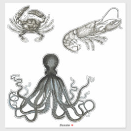 Criaturas marinas Pegatinas de vinilo transparente