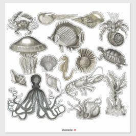 Criaturas marinas Pegatinas de vinilo transparente