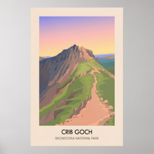 Crib Goch Snowdonia Póster de viaje