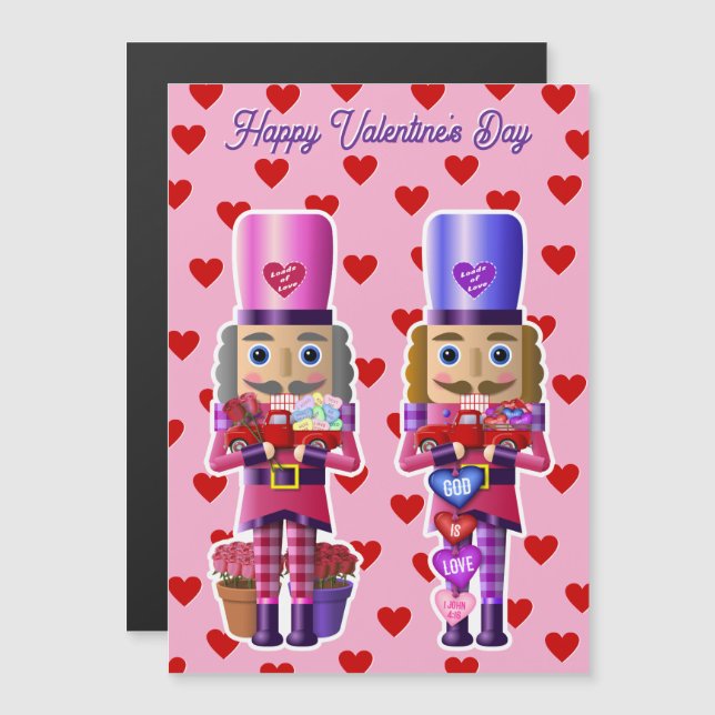 Crichadores de nueces de San Valentín con imán de  (Anverso/Reverso)