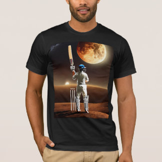 Cricket en la luna - Camiseta única de arte deport