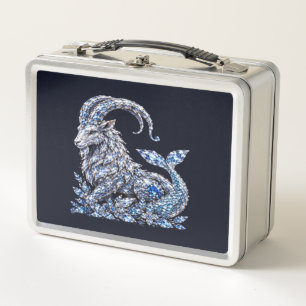 Cricornio de Cristal de Plata Zodiaco de Lujo