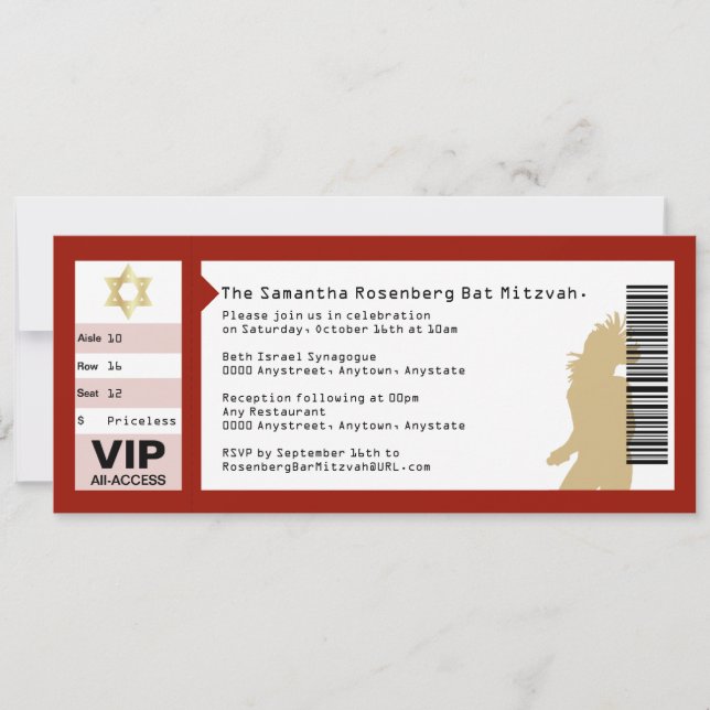 Crimen de la invitación al concierto de Bate Mitzv (Anverso)