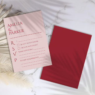 Crimen minimalista de la boda roja RSVP