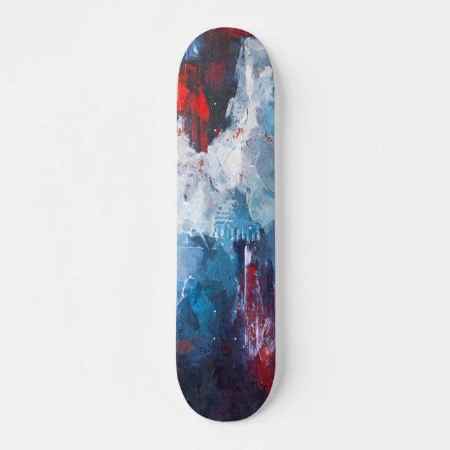 Crimson Blue Vapor Abstract Skateboard (Anverso )