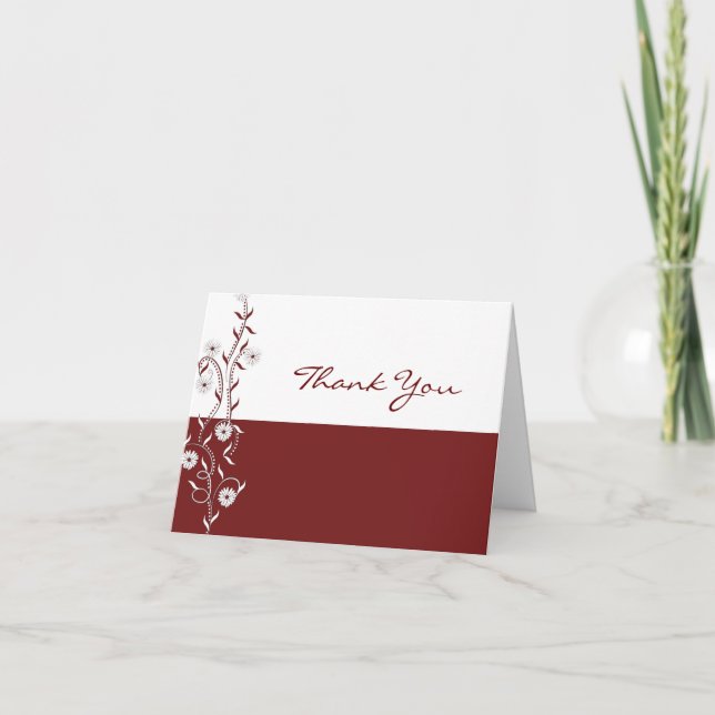 Crimson Daisy Vine Tarjeta de agradecimiento (Anverso)