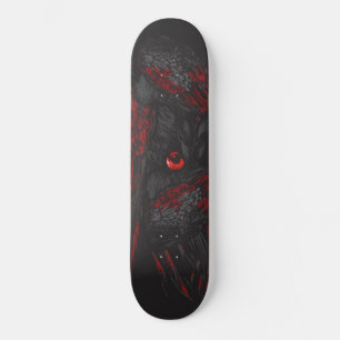 Crimson Eye Raven Oscuro Street Art Skateboard