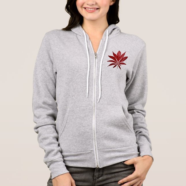 Crimson Leaves | Sudadera con capucha y cremallera (Anverso)
