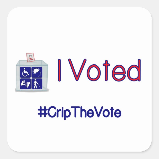 #CripTheVote VOTÉ pegatinas (cuadrado) pequeños (Anverso)