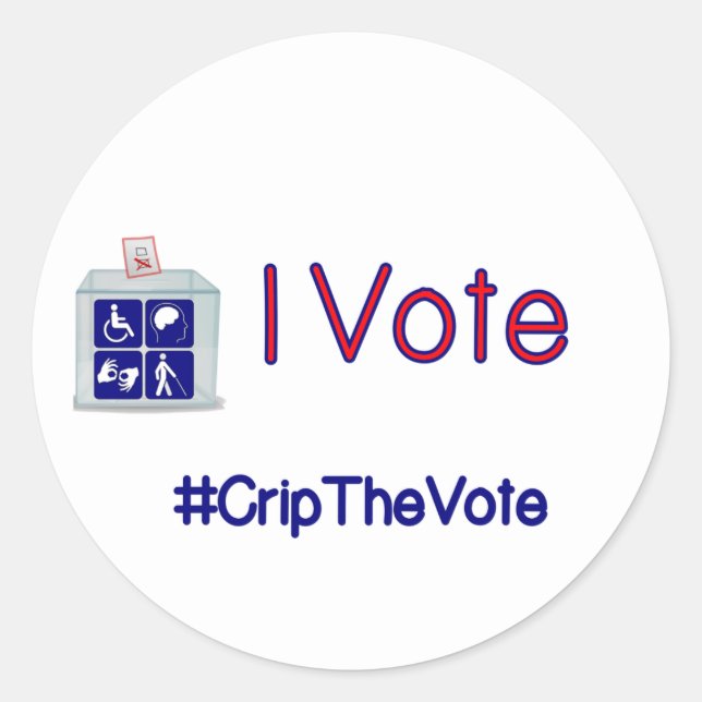 #CripTheVote VOTO pegatinas (redondos) grandes (Anverso)
