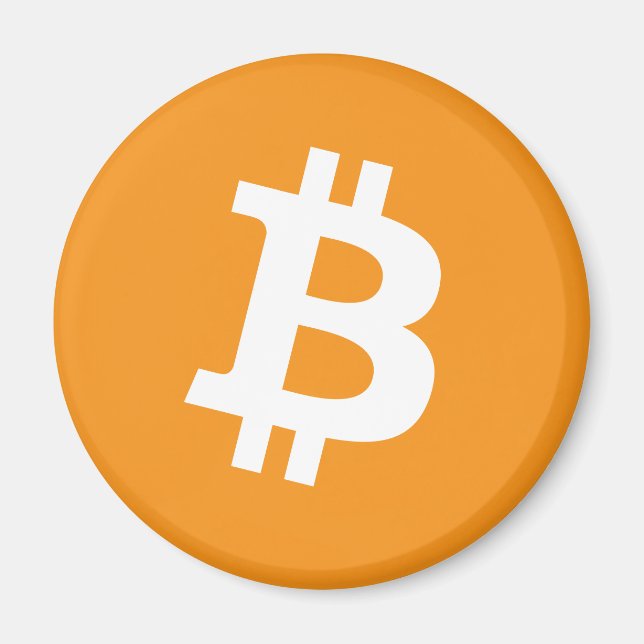 Criptodivisa Naranja de bitcoin de imán (Frente)