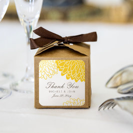 Crisantemo Amarillo Blanco Gracias Pegatinas