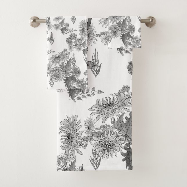 Crisantemo de lino , conjunto de toallas de baño a (In situ)