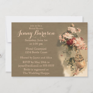 Crisantemo en una invitación a la ducha nupcial