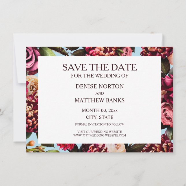 Crisantemo romántico en azul azucarado (Reverso)