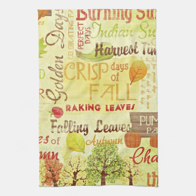Crisp Days of Fall Otoño Tema Cocina Toalla (Vertical)