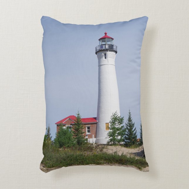 Crisp Point Lighthouse doble cara acento almohada (Frente (Vertical))